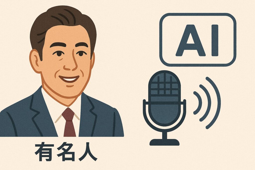 有名人と音声生成AIをイメージした画像