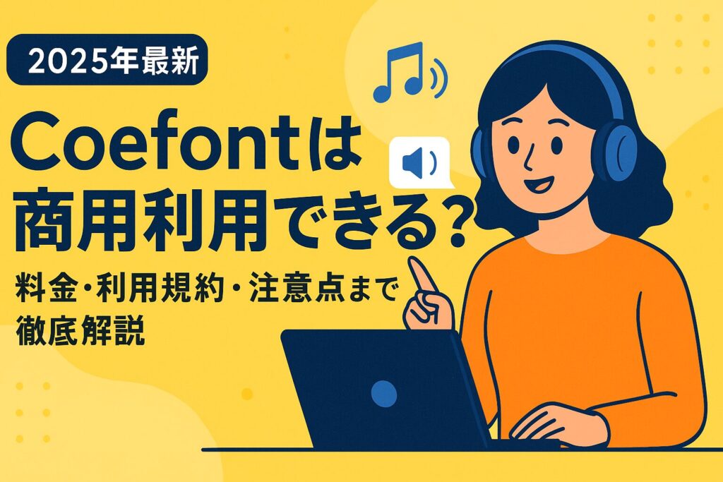 【2025年最新】Coefontは商用利用できる?料金・利用規約・注意点まで徹底解説